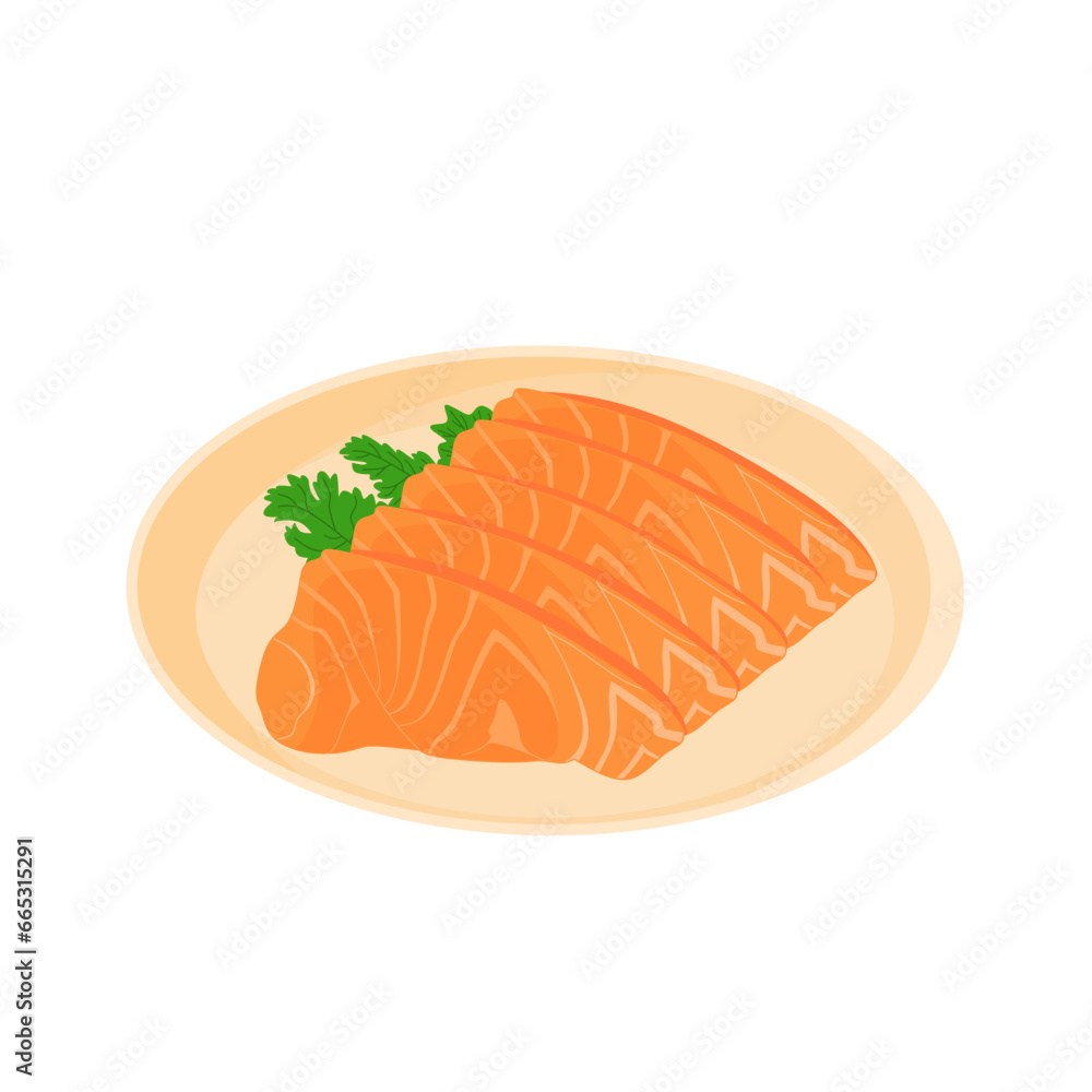 salmon steak on a plate salmon steak on a plate