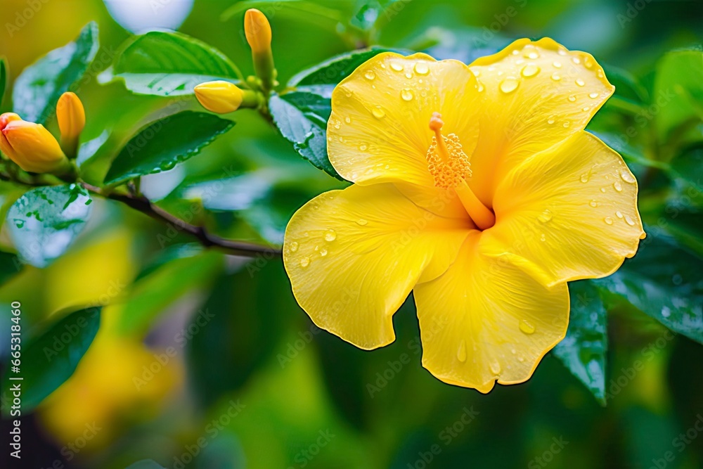 Close up beautiful yellow hibiscus flower. Close up beautiful yellow hibiscus flower.