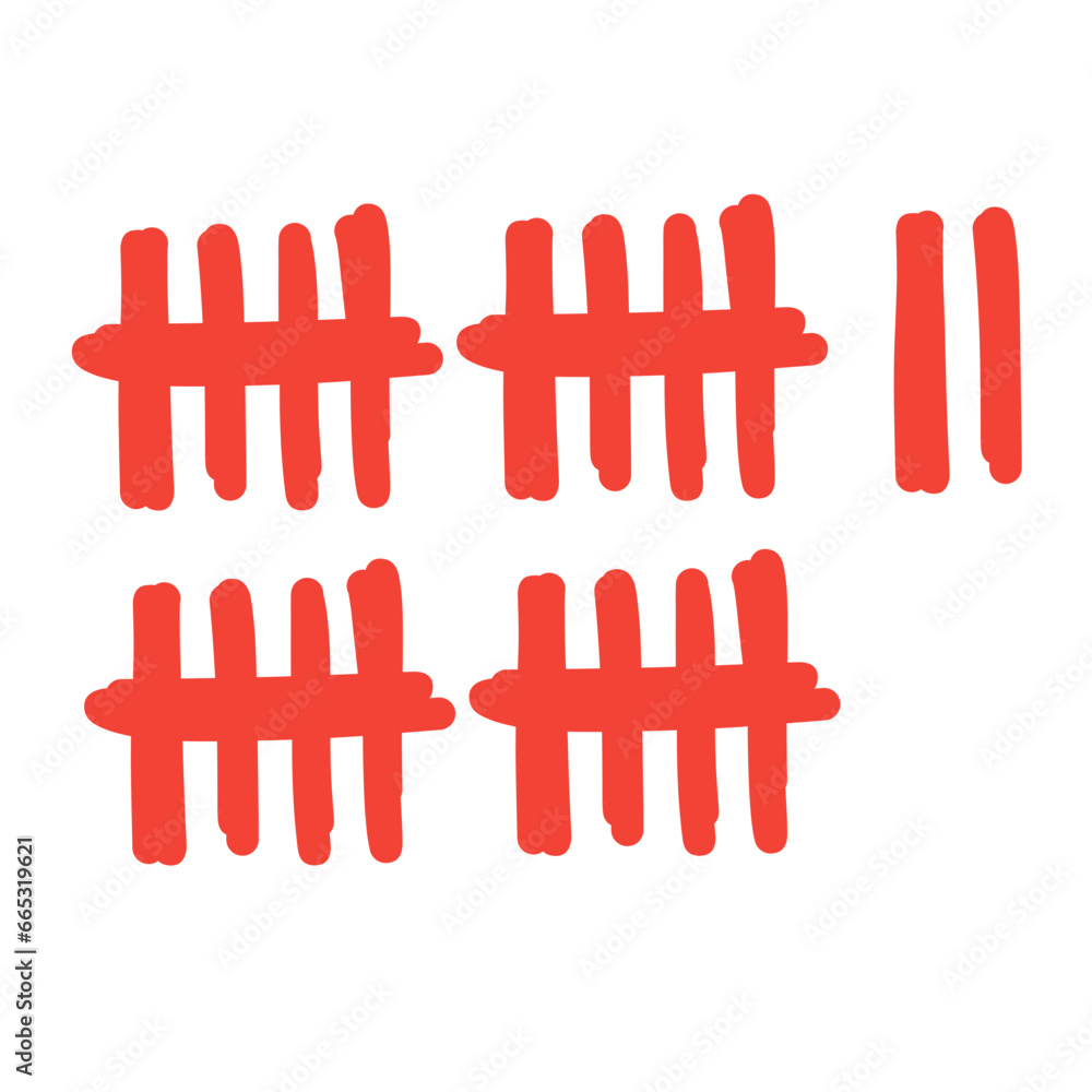 Obraz premium red tally mark