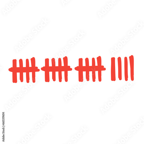 red tally mark