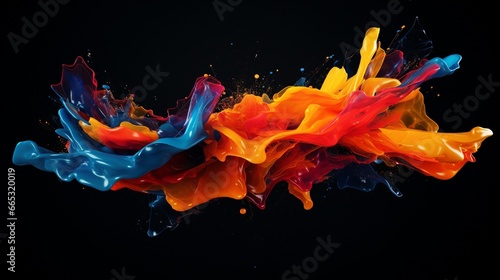 abstract liquid splash in various colors. artwork with an unusual shape 
