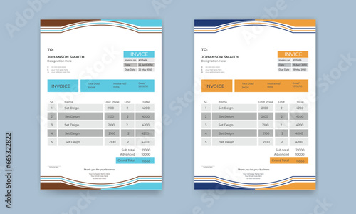 Invoice template vector design