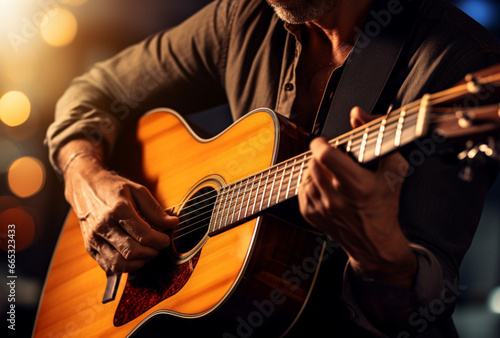 a guitarist playing a classical acoustic guitar. AI Generated Images