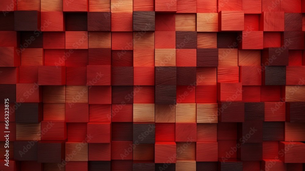 Blocks of colored wood on a red background. Blocks of colored wood on a red background.