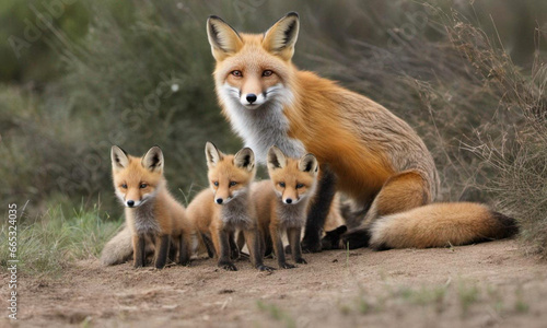 Fox with puppies © LP-Art by Lutz Peter