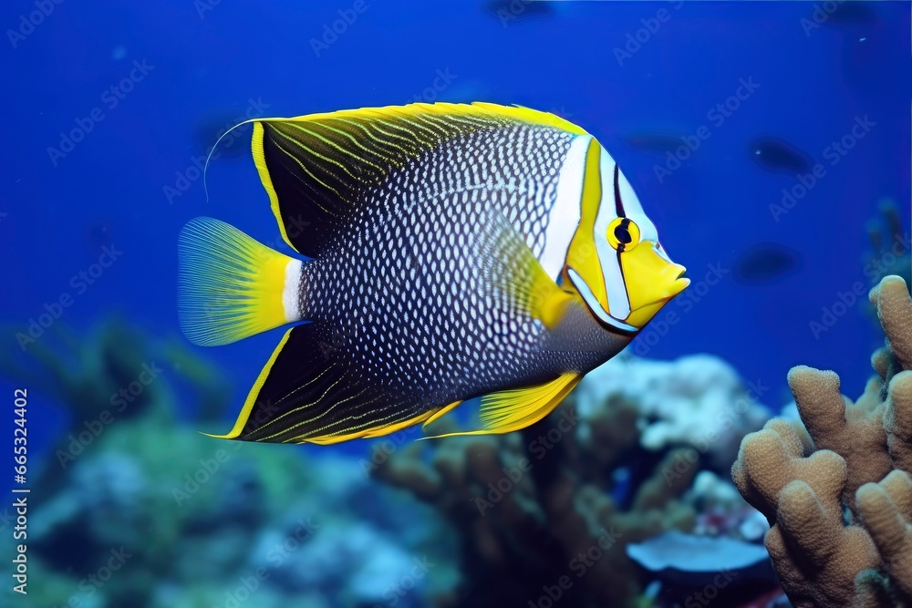 Beautiful angelfish in the ocean. Beautiful angelfish in the ocean.