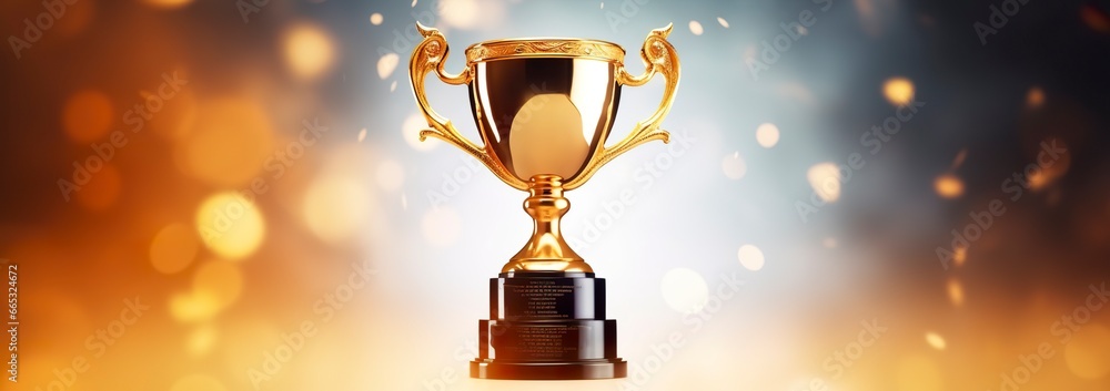 Champion golden trophy for winner background. Success and achievement concept. Champion golden trophy for winner background. Success and achievement concept.