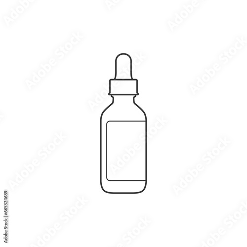 1021 Vector outline of Liquid bottle on white background
