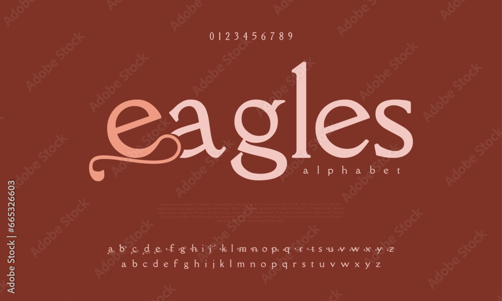 Eagles creative modern urban alphabet font. Digital abstract moslem, futuristic, fashion, sport, minimal technology typography. Simple numeric vector illustration
