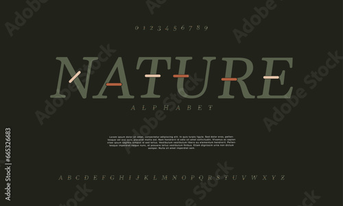 Nature creative modern urban alphabet font. Digital abstract moslem, futuristic, fashion, sport, minimal technology typography. Simple numeric vector illustration