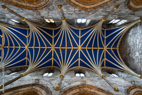 view of ceiling at St. Giles Cathedral, Edinburgh, Scotland