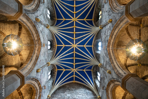 view of ceiling at St. Giles Cathedral, Edinburgh, Scotland