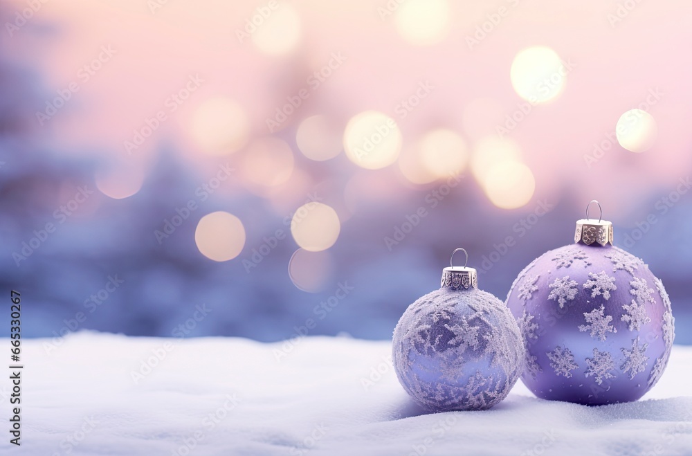 Christmas decorations ball on snow background. Christmas decorations ball on snow background.