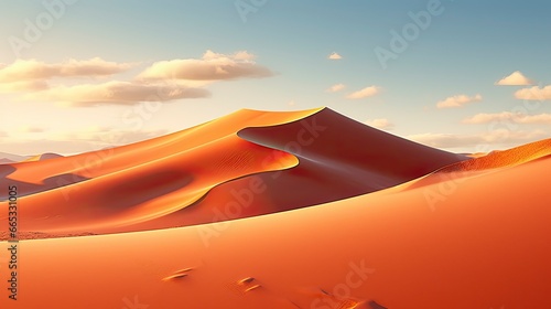 Desert with magical sands and dunes as inspiration for exotic adventures in dry climates. © Dibos