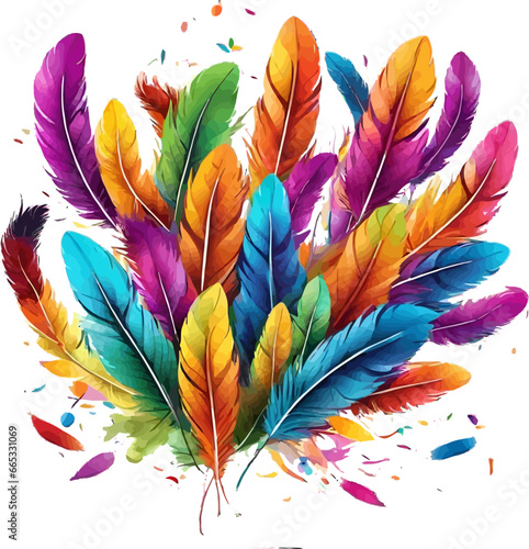 Colorfull Feather Vector Illustration for carnaval and holliday photo