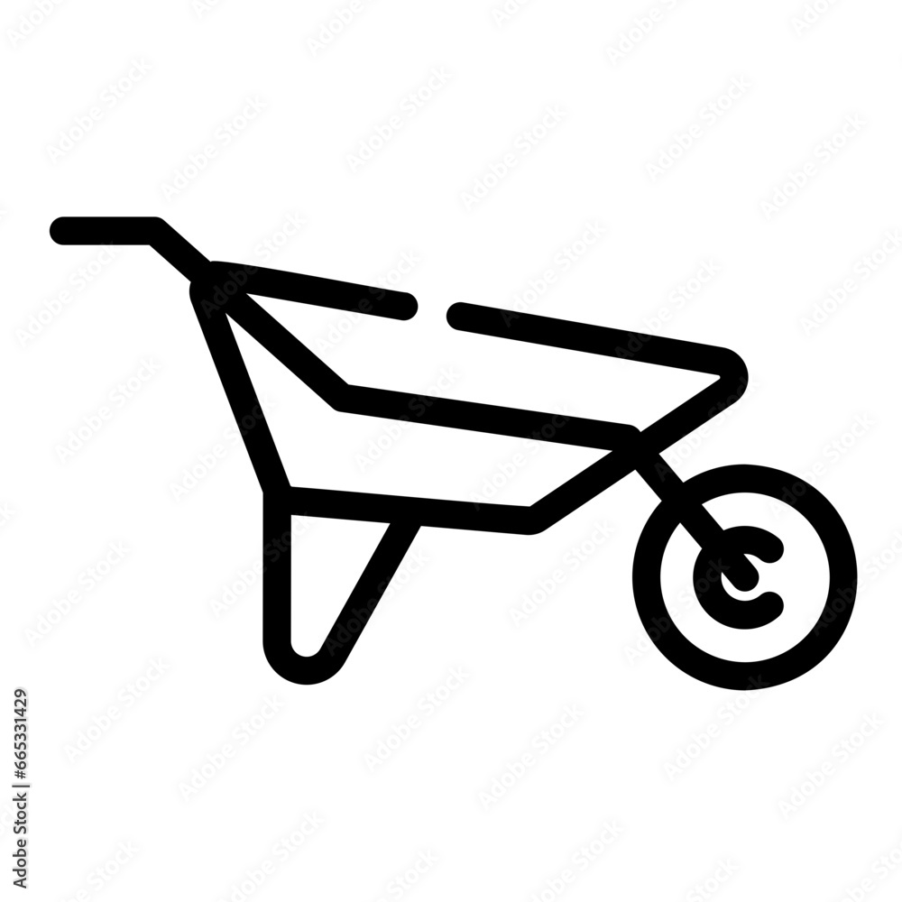wheelbarrow Line Icon wheelbarrow Line Icon