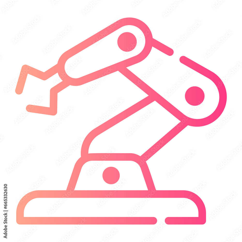 robotic arm Line Gradient Icon