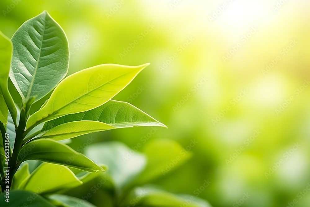 Nature of green leaf in a garden in summer under sunlight. Spring background. Nature of green leaf in a garden in summer under sunlight. Spring background.