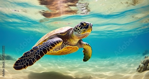 Photo of Sea turtle in the Galapagos island. © Dibos