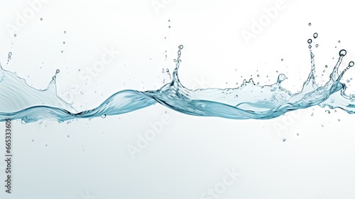 A splash of water with bubbles on a white background.