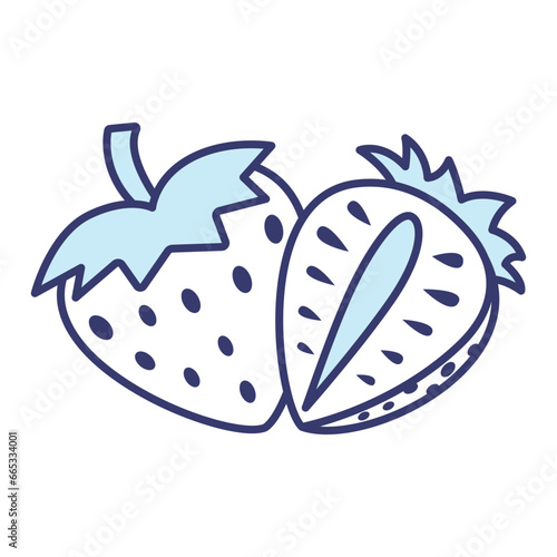Strawberry fruit sign and symbol on trendy design for design and print.
