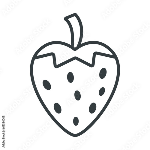 Strawberry fruit sign and symbol on trendy design for design and print.