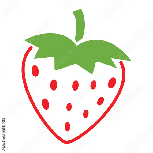Strawberry fruit sign and symbol on trendy design for design and print.