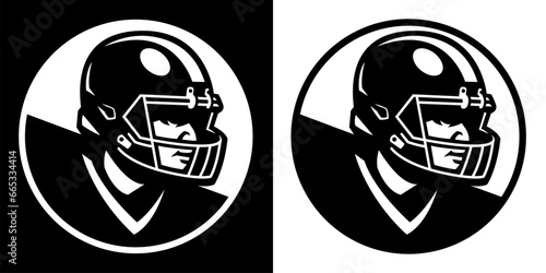 American football player in a helmet Logo.