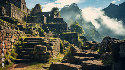 Ancient paths and ruins in Peru