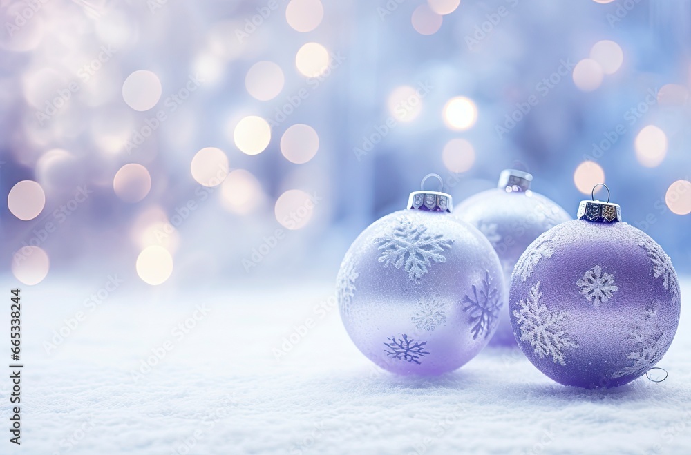 Christmas decorations ball on snow background. Christmas decorations ball on snow background.