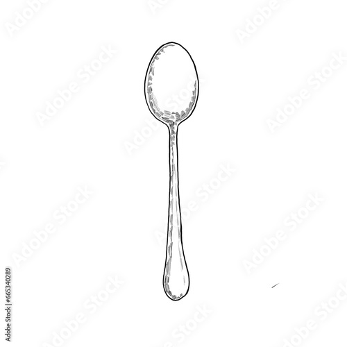 spoon doodle sketch PNG photo