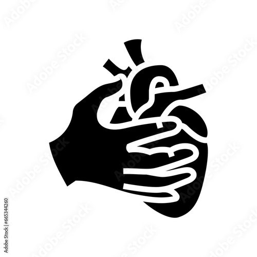chronic heart palpitations disease symptom glyph icon vector. chronic heart palpitations disease symptom sign. isolated symbol illustration
