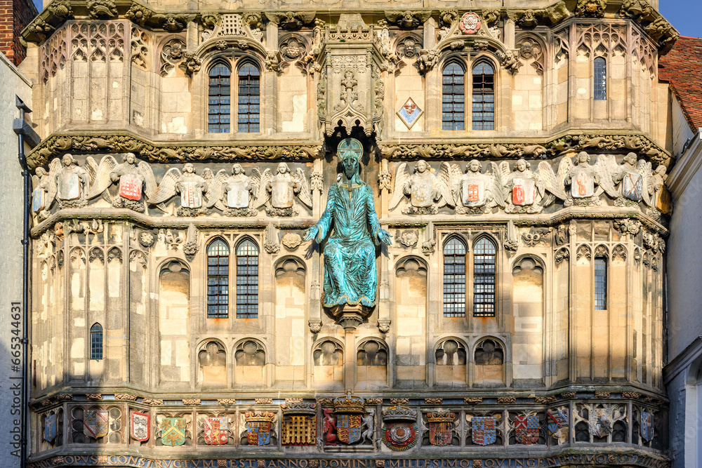 Architecture details of Canterbury cathedral entrance gate