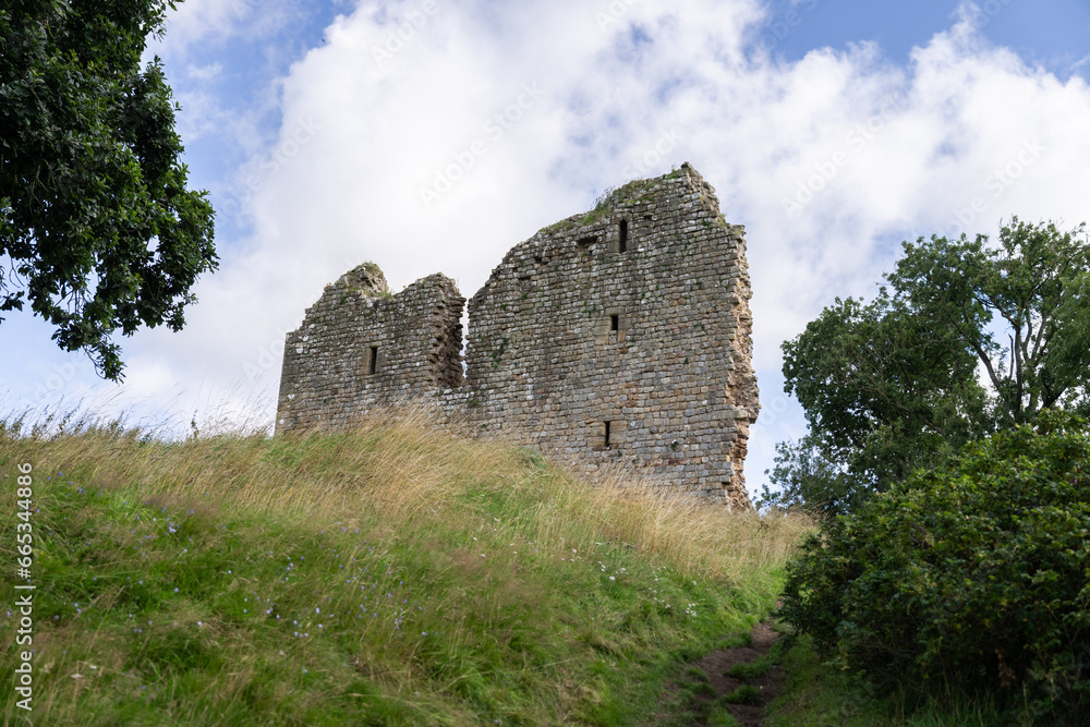 a view of the ruins of Thirlwall Castle on Hadrian's Wall Path,  near Greenhead, Northumberland, UK
