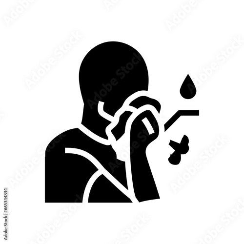 persistent cough blood disease symptom glyph icon vector. persistent cough blood disease symptom sign. isolated symbol illustration