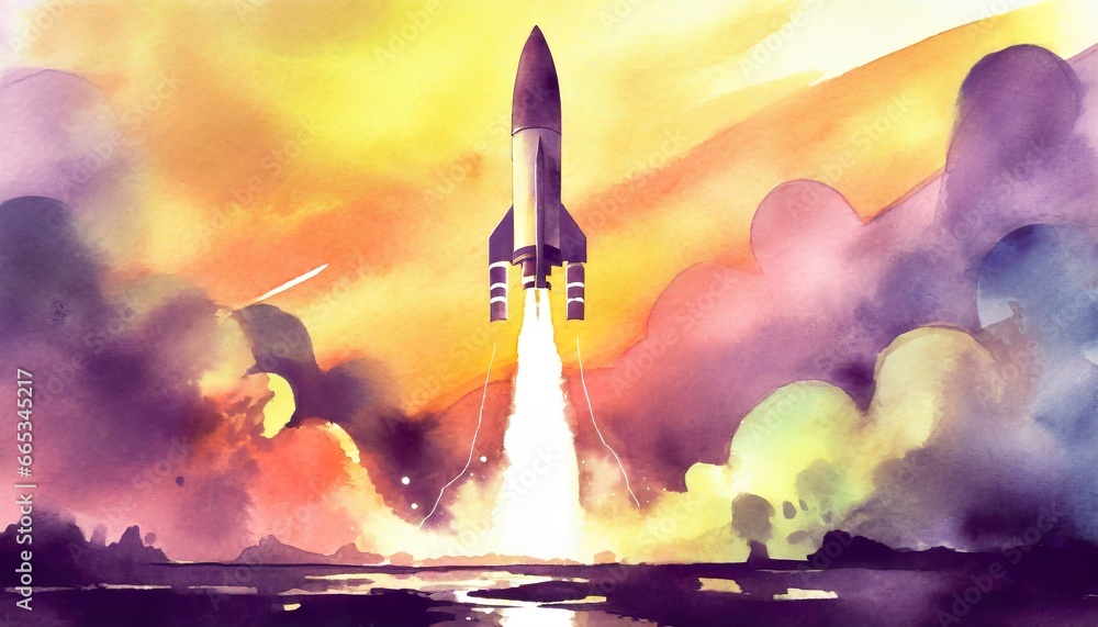 Fototapeta premium The rocket taking off