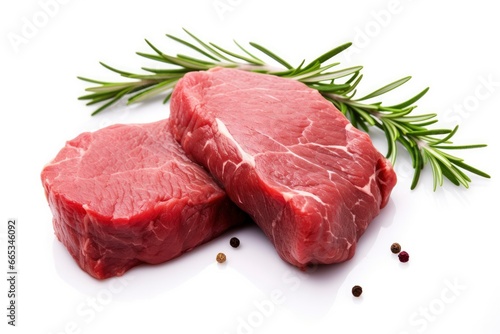 Fillet steak beef meat isolated on white background. photo