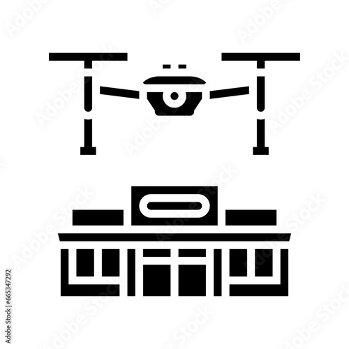 infrastructure survey drone glyph icon vector. infrastructure survey drone sign. isolated symbol illustration