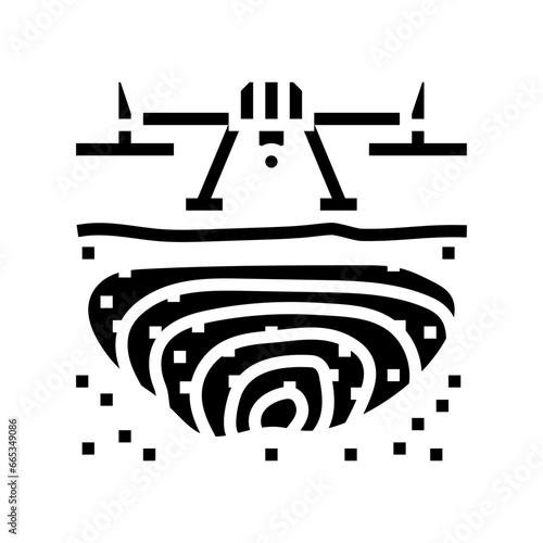 mining operations drone glyph icon vector. mining operations drone sign. isolated symbol illustration