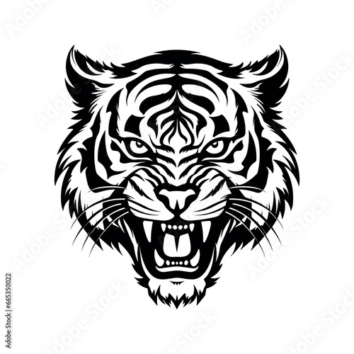 Angry Bengal Tiger Head Logo Mascot Vector Illustration Design for Brand Identity