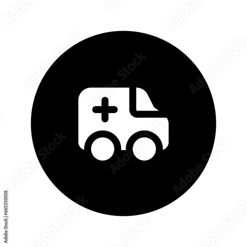 ambulance circular glyph icon