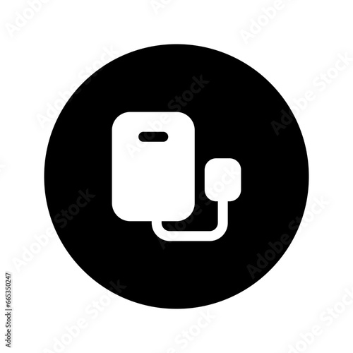 hard drive circular glyph icon