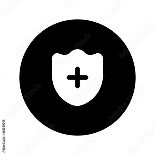 health insurance circular glyph icon