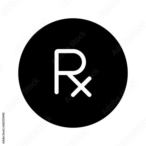 prescription circular glyph icon