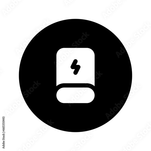 power bank circular glyph icon