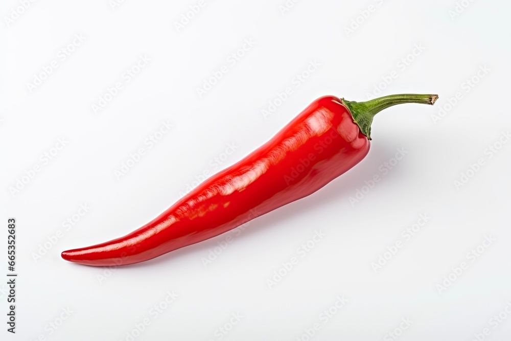 A Red chili pepper is isolated on a white background. A Red chili pepper is isolated on a white background.