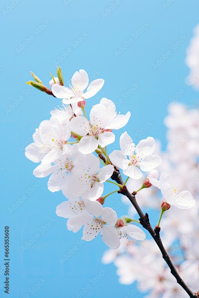 Cherry Blossom Against Clear Blue Sky. Cherry Blossom Against Clear Blue Sky.