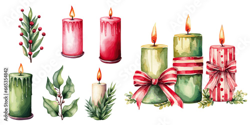 set of christmas candles