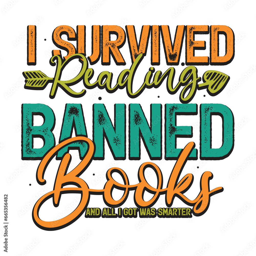 I Survived Reading Banned Books T-Shirt Design Idea Gift 