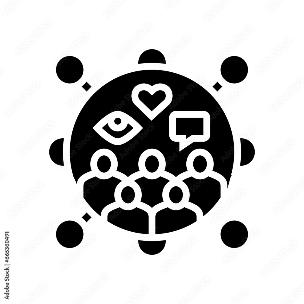 viral content social media glyph icon vector. viral content social media sign. isolated symbol illustration